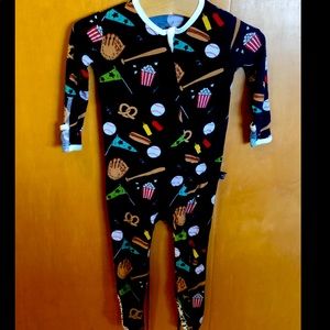 Peregrine 6-9 month old boy Onesie Footie Baseball Game Theme